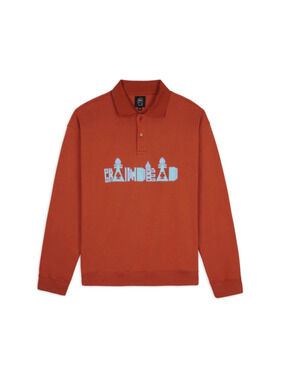 Brain Dead Thinking Game Polo Burnt Orange • XXL